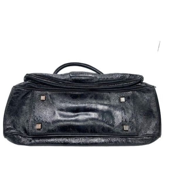 ELLIOTT LUCCA BLACK LEATHER PURSE BAG W/ TASSELS - Picture 9 of 12